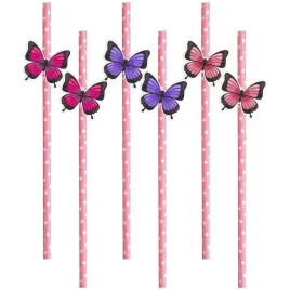 slomki-kolorowe-motylki-rozowe-kropki-195-cm-6-szt