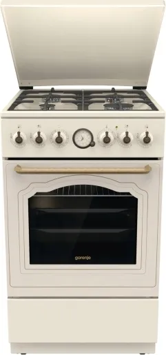 Kuchnia gazowo elektryczna GORENJE GKS5B70CLI RETRO kremowa Pizza AquaClean