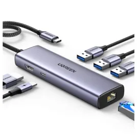 adapter-6w1-ugreen-cm512-usb-c-do-3x-usb-a-3-0-hdmi-rj45-pd-converter