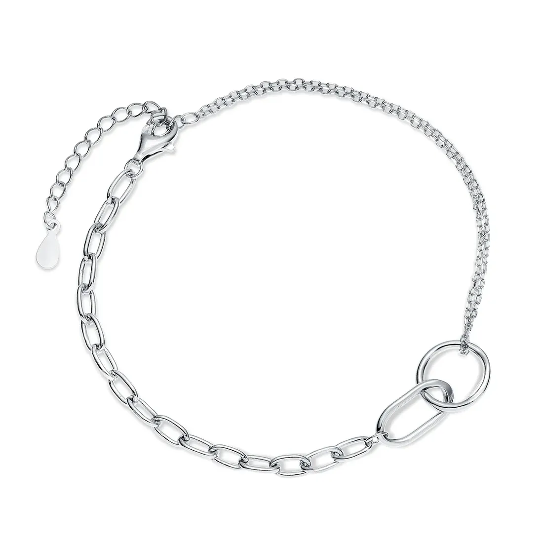srebrna-bransoletka-mix-chains-stan-nowy