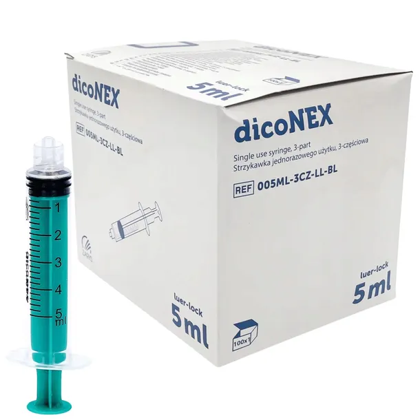 Strzykawki 3 częściowe luer-lock dicoNEX Zarys 5ml