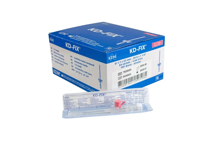 Wenflon kaniula 50szt. KD-FIX- 1,1x32 mm RÓŻOWY
