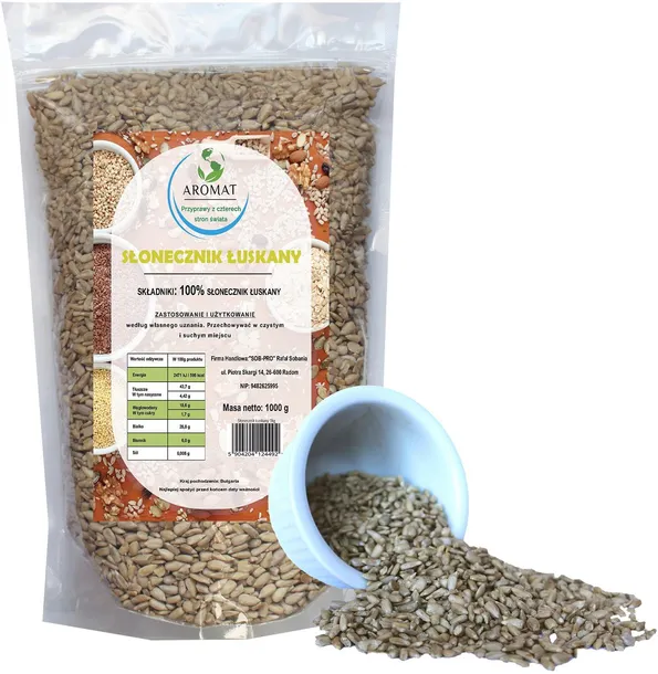Słonecznik Łuskany Ziarno NATURALNY Świeży Jakość PREMIUM - 1000g | 1kg