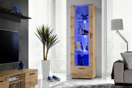 witryna-szklana-regal-salon-dab-wotan-z-polkami-rgb-led-192x60