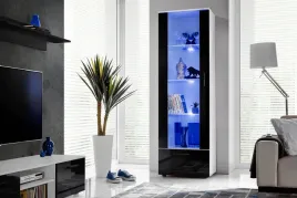 witryna-szklana-regal-salon-bialy-czarny-z-polkami-rgb-led-192x60
