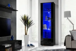 witryna-szklana-regal-salon-czarny-z-polkami-rgb-led-192x60