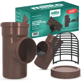 5x-czyszczak-rewizja-rynny-rury-spustowej-110-sitko-rynnowy-szary-zaslepka