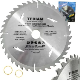 tarcza-widiowa-do-drewna-250x32-30mm-40t-tediam-pila-tarczowa-mocna-pro