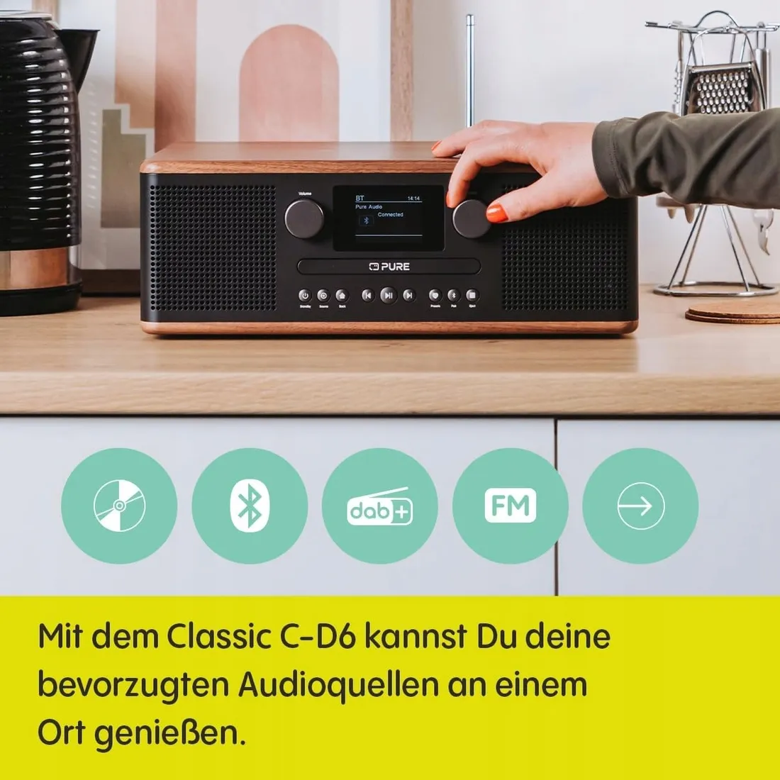 wieza-stereo-pure-classic-c-d6-stan-nowy