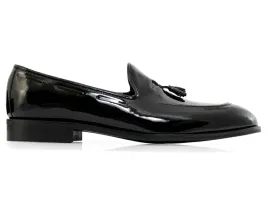 czarne-lakierowane-wsuwane-buty-meskie-tassel-loafers-t148-40
