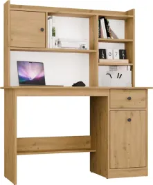 biurko-z-nadstawka-do-pokoju-120cm-szuflada-szafka-dab-artisan