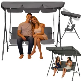 hustawka-ogrodowa-3-osobowa-z-regulowanym-daszkiem-wolnostojaca-metal-szara