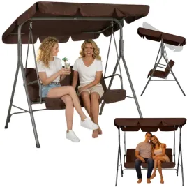 hustawka-ogrodowa-3-osobowa-z-regulowanym-daszkiem-wolnostojaca-metal-braz