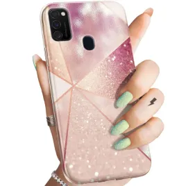 etui-do-samsung-galaxy-m21-wzory-rozowe-zloto-roz-obudowa-pokrowiec-case