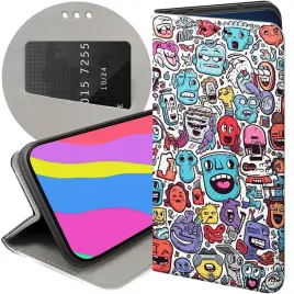 etui-z-klapka-do-iphone-12-pro-max-wzor-doodle-zwierzeta-potwory-rysunki