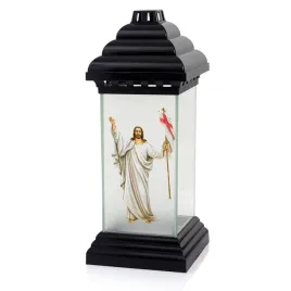 czarny-znicz-wielkanocny-kaplicza-z-wizerunkiem-jezusa-zmartwychwstalego