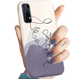 etui-do-realme-7-wzory-continuous-line-art-kreska-linie-obudowa-pokrowiec