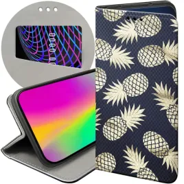 etui-z-klapka-do-motorola-moto-g42-wzory-ananas-owoce-egzotyczne-futeral