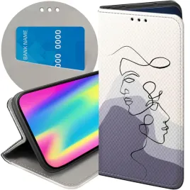 etui-z-klapka-do-iphone-14-plus-wzory-continuous-line-art-kreska-linie-case