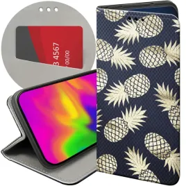 etui-z-klapka-do-xiaomi-redmi-note-9-wzory-ananas-owoce-egzotyczne-futeral