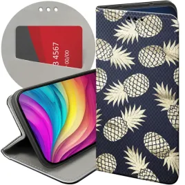 etui-z-klapka-do-samsung-galaxy-a12-wzory-ananas-owoce-egzotyczne-futeral