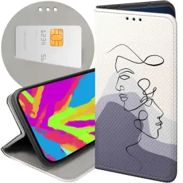 etui-z-klapka-do-realme-8-5g-wzory-continuous-line-art-kreska-linie-futeral