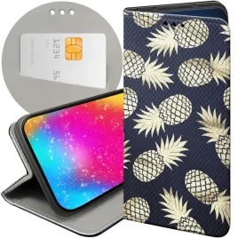 etui-z-klapka-do-xiaomi-redmi-note-8t-wzory-ananas-owoce-egzotyczne-futeral