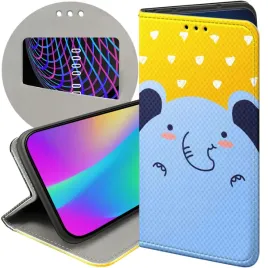 etui-z-klapka-do-motorola-moto-g22-4g-wzory-slon-slonie-sloniki-futeral