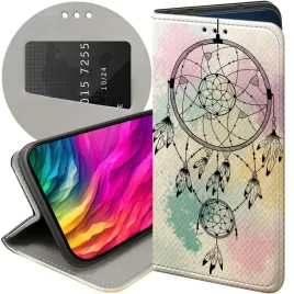 etui-z-klapka-do-motorola-moto-g22-4g-wzory-boho-lapacz-snow-piora-futeral