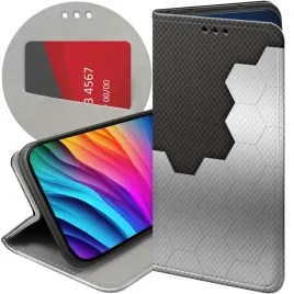 etui-z-klapka-do-motorola-moto-g22-4g-wzory-szare-metallic-grey-futeral
