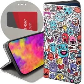 etui-do-motorola-moto-g22-4g-wzory-doodle-zwierzeta-potwory-rysunki-futeral
