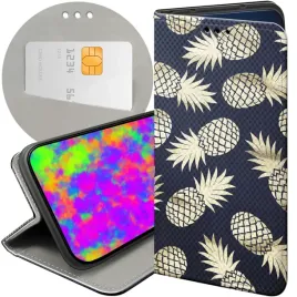 etui-z-klapka-do-motorola-moto-g22-4g-wzory-ananas-owoce-egzotyczne-futeral