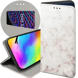 etui-z-klapka-do-motorola-moto-g22-4g-wzory-biale-kamien-ksztalty-futeral