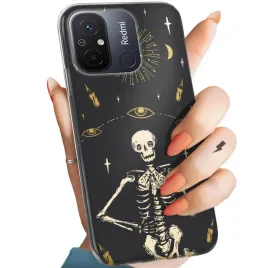 etui-do-xiaomi-redmi-12c-wzory-czaszka-szkielety-memento-mori-gotyk-obudowa
