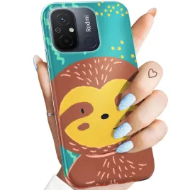 etui-do-xiaomi-redmi-12c-wzory-leniwiec-smieszne-wewnetrzne-zwierze-obudowa