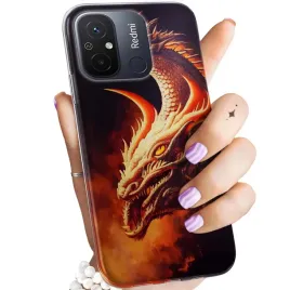 etui-do-xiaomi-redmi-12c-wzory-smoki-dragon-taniec-smokow-obudowa-pokrowiec