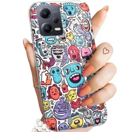 etui-do-redmi-note-12-5g-poco-x5-wzory-doodle-zwierzeta-potwory-rysunki