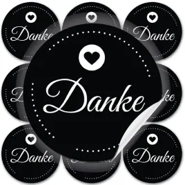 Zdjęcie produktu Naklejki DANKE ozdobne 10 sztuk na prezenty
