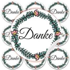Zdjęcie produktu Naklejki DANKE ozdobne 10 sztuk na prezenty