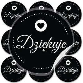 Zdjęcie produktu Naklejki DZIĘKUJĘ ozdobne 10 sztuk na prezenty