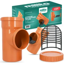 5x-czyszczak-rewizja-rynny-rury-spustowej-110-sitko-rynnowy-szary-zaslepka