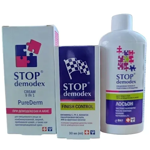 Zestaw demodex krem 9w1 Tonik Żel finish