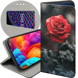 etui-z-klapka-do-realme-8-5g-wzory-roza-z-roza-rose-futeral-pokrowiec-case