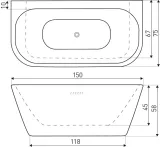 wanna-przyscienna-mona-150-cm