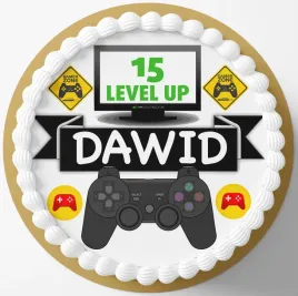 oplatek-waflowy-gamer-gracz-play-konsola-level-lvl-player-urodziny-20cm