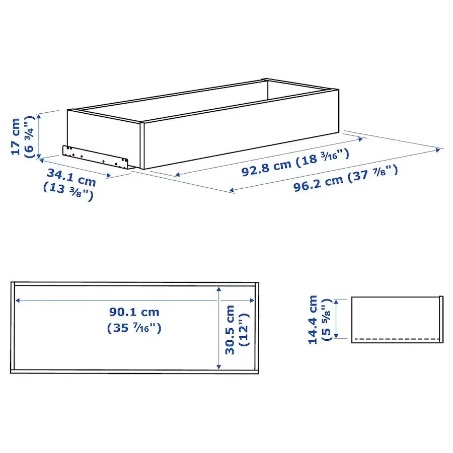 ikea-komplement-szuflada-ciemnoszary-100x35-cm-stan-nowy