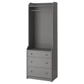 ikea-hauga-szafa-otwarta-3-szuflady-70x199cm-szary