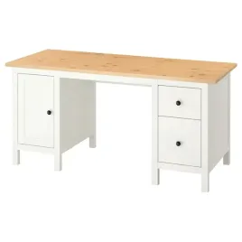 ikea-hemnes-biurko-bialy-jasnobrazowy-155x65-cm