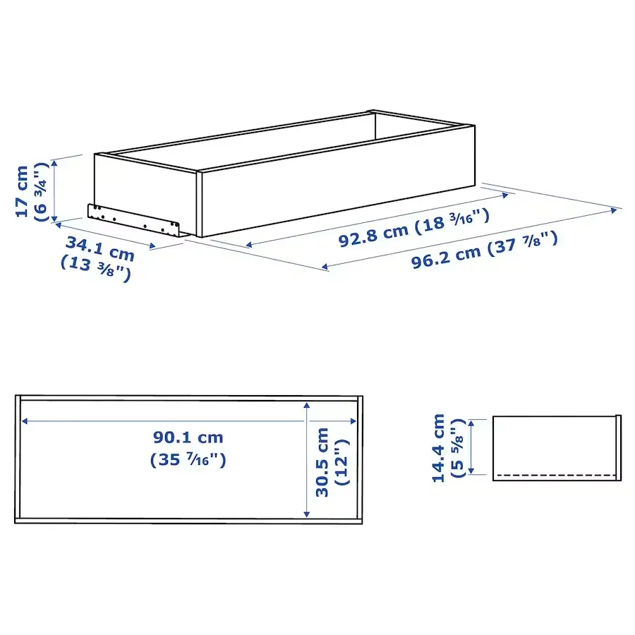 ikea-komplement-szuflada-dab-bejcowany-100x35-cm-stan-nowy