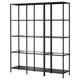 ikea-vittsjo-regal-czarnobraz-szklo-151x36x175-cm